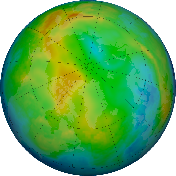 Arctic ozone map for 25 December 2003